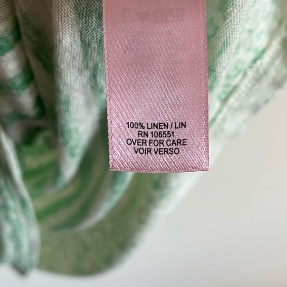 Calypso St. Barth Green and White Linen Short Sleeve Tee Womens Sz XS EUC - Picture 3 of 14